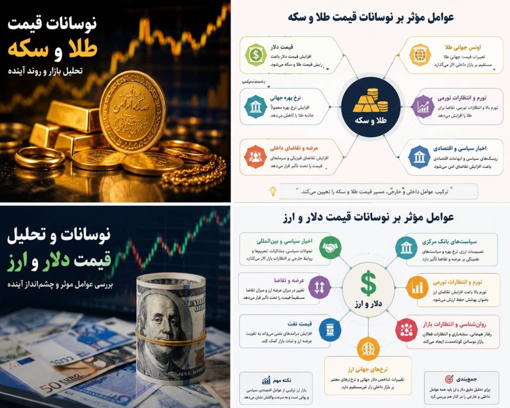 نوسانات قیمت طلا و سکه