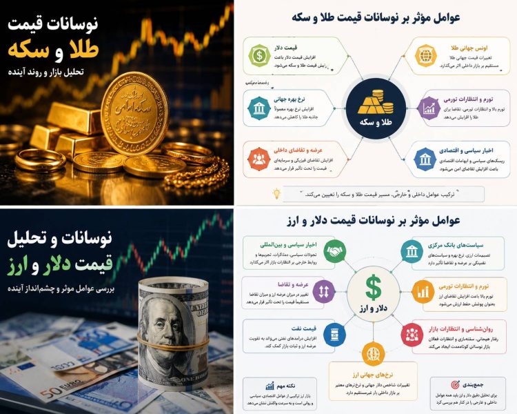 نوسانات قیمت طلا و سکه